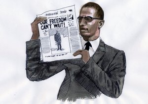 Malcolm X (1925-1965) Afroamerikansk aktivist af Alessandro Lonati