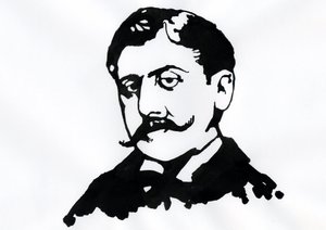 Marcel Proust (blæk på papir) af Alessandro Lonati