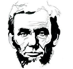 Portræt af Abraham Lincoln (1809-1865) USA