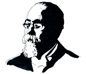 Portræt af Cesare Lombroso (1835-1909) grundlægger af den italienske skole for kriminologi (Portræt af Cesare Lombroso italiensk kriminolog og læge, grundlægger af den italienske skole for positivistisk kriminologi) af Alessandro Lonati