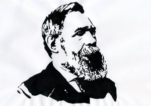 Portræt af Friedrich Engels (1820-1895), tysk socialistisk teoretiker og politiker (tysk filosof, samfundsforsker og journalist Friedrich Engels) af Alessandro Lonati
