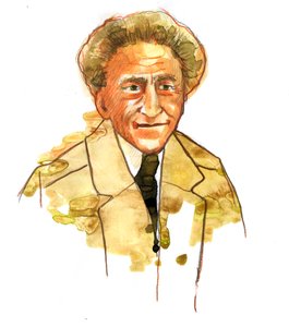 Portræt af Jean Cocteau (1889-1963) Fransk digter og filmskaber (Portræt af Jean Cocteau fransk forfatter, designer, dramatiker, kunstner og filmskaber) af Alessandro Lonati