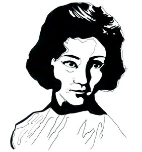 Portræt af Jiang Qing (1914-1991) Mao Zedongs hustru (Portræt af Jiang Qing som Madame Mao) af Alessandro Lonati