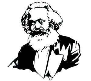 Portræt af Karl Marx (1818-1883), filosof og politisk teoretiker af Alessandro Lonati