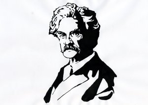Portræt af Mark Twain (1835-1910) af Alessandro Lonati