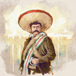 Portræt af den mexicanske revolutionære Pancho Villa, 2023 (illustration)