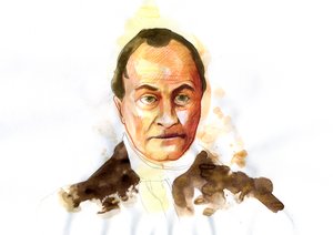 Portræt af den franske filosof Auguste Comte (1798-1857) (fransk filosof Auguste Comte) af Alessandro Lonati