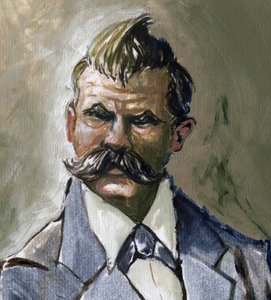 Portræt af den tyske filosof Friedrich Nietzsche (1844-1900). af Alessandro Lonati