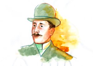 Portræt af digteren Guillaume Apollinaire (1880-1918) (den engelske digter Guillaume Apollinaire) af Alessandro Lonati