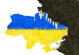 Rusland angriber Ukraine for at spise det, 2022 (illustration) af Alessandro Lonati