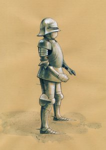 Soldat panser Illustration af Alessandro Lonati af Alessandro Lonati