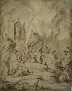 Balladesanger ved en jomfruhelligdom af Alessandro Magnasco