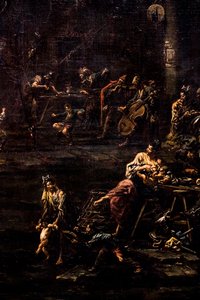 Spillere, soldater og vagabonder, ca. 1720/30 (Olie på lærred)