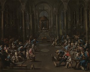 Synagogen, 1725-35 af Alessandro Magnasco