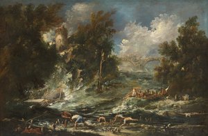 Stormen, ca. 1710-1720 af Alessandro Magnasco