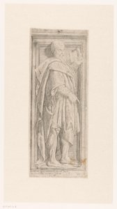 Bas-relief med stående profet med rulle af Alessandro Nani