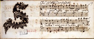 Jeg er i tvivl om kærlighed ... håndskrevne noder af Alessandro Stradella (1644 - 1682) italiensk komponist. Estense Bibliotek Modena af Alessandro Stradella