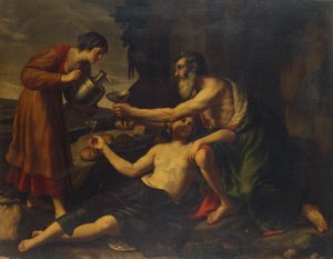 Lot og hans døtre (olie på lærred)