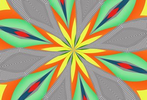 blomster #111,2019,(blandet medier) af Alex Caminker