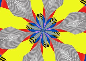 blomster #114,2019,(blandet medier) af Alex Caminker
