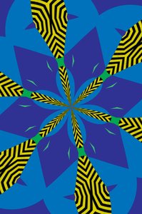 blomster #22,2019,(blandet medier) af Alex Caminker