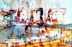 on the bay, 2019, (mixed media) af Alex Caminker