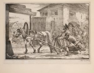 Ridning ud fra portene (litho) af after Alexander Orlowski