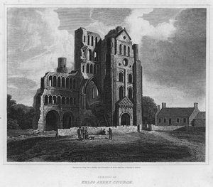 Rester af Kelso Abbey Church (gravering) af Alexander (after) Nasmyth