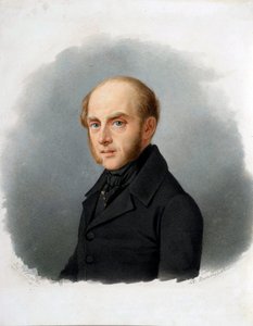 Portræt af grev Sergei Ouvarov (1786-1855), russisk statsmand - Akvarel på pap af Alexander Alexeyevich Vasilyevsky (1794-1849), begyndelsen af ​​1840