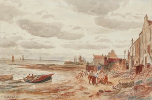 Eftermiddag, Buckhaven (blyant og akvarel) af Alexander Ballingall