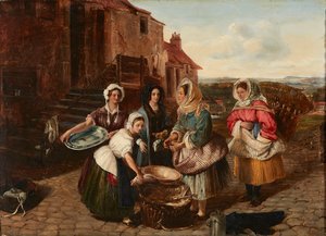 East Lothian Fisherwomen (olie om bord) af Alexander Carse