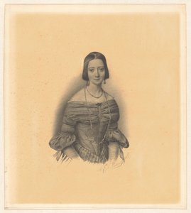 Portræt af Antoinette Marie Henriette Jeanne Reigersman, hustru til Jonkheer Mr. Pieter van den Brandeler af Alexander Cesar August Valois (signed by artist)