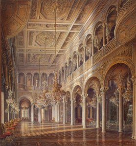 Interiør af den lille eremitage, Pavillonsalen, midten af det 19. århundrede. af Alexander Chrisophorovich Kolb