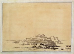 Fantastisk landskab, 1780-85 (vask med blyant på papir)