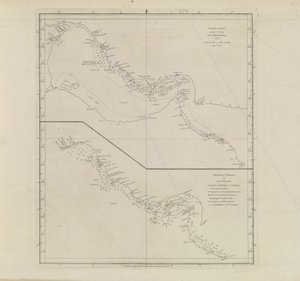 Havneplaner, Dalrymple, Alexander udgivet i 1791 ID-nummer 41167-2001 Et plankort over en del af Persiabugten, delvist korrigeret af løjtnant Edward Harvey 1778