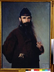Portræt af kunstneren Alexander Litovtchenko (1835-1890). (Portræt af kunstneren A.Litovchenko). Peinture af Ivan Nikolayevich Kramskoi (1837-1887), huile sur toile af Alexander Dimitrievitch Litovtchenko