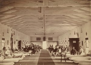 Armory Square Hospital, indre af afdeling K, ca. 1863. af Alexander Gardner.