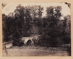 Burnside Bridge, over Antietam Creek, Maryland, fra Gardners skitsebog om borgerkrigen af Alexander Gardner