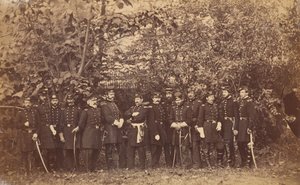General McClellan og stab, ca. 1863. af Alexander Gardner.