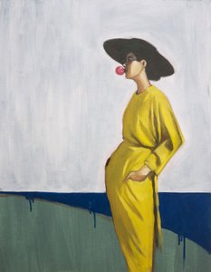 Elegant kvinde i lyserød boble af Alexander Grahovsky