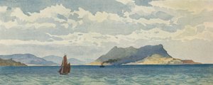 Gibraltar fra Vesten, c1880 1905. af Alexander Henry Hallam Murray