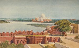Taj fra fortet, Agra, c1880 1905. af Alexander Henry Hallam Murray