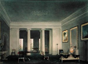 Græsk Revival Double Parlor, ca. 1845 (akvarel på papir)