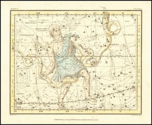 1822 - Alexander Jamieson - Ophiuchus og slangen (og Scutum Sobieski) af Alexander Jamieson