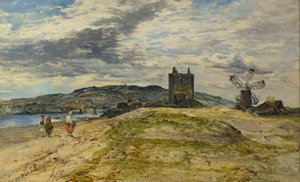 Broughty Castle, ca. 1860 (olie på panel)