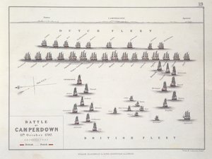 Plan for slaget ved Camperdown, 11. oktober 1797, ca. 1830