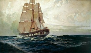 Den østrigske fregat Novara til søs ... af Alexander Kirchner