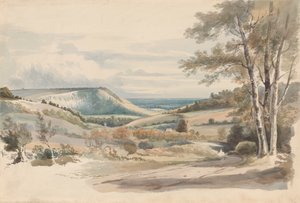 Boxhill fra West Humble Lane af Alexander Monro