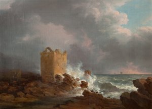 Broughty Castle Under a Storm, ca. 1810 (olie på lærred)