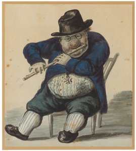 Giacomo Quarenghi, iført ordenen af Maltas riddere og spiller på fløjte,
